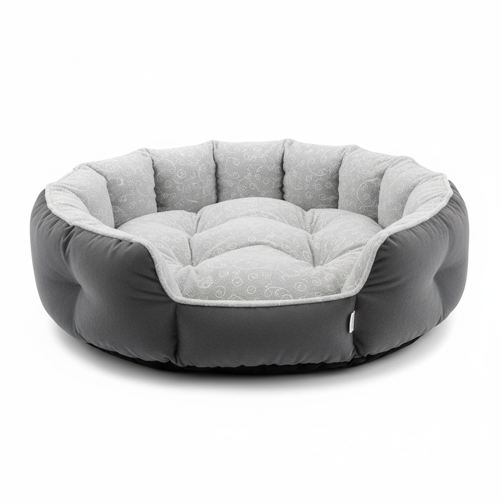Cama ortopédica de felpa con bordes elevados