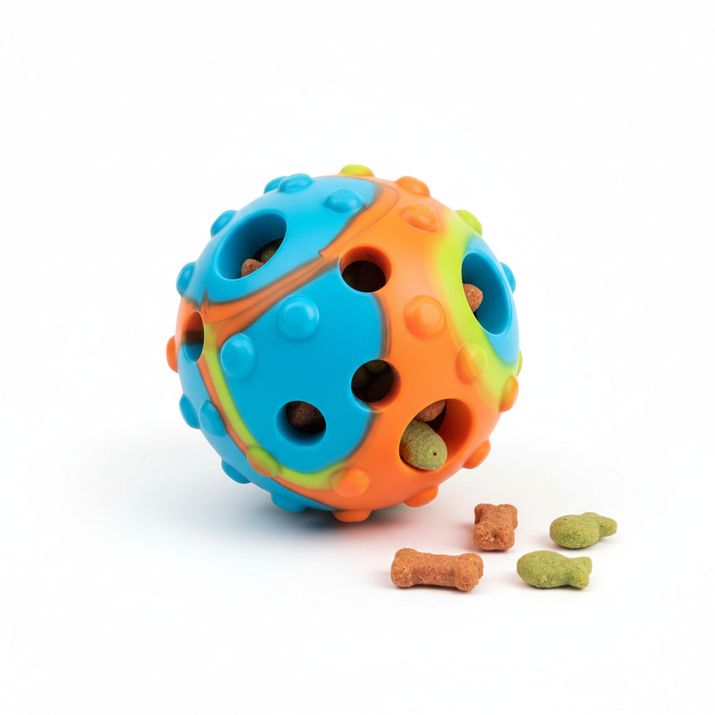 Pelota interactiva colorida para mascotas