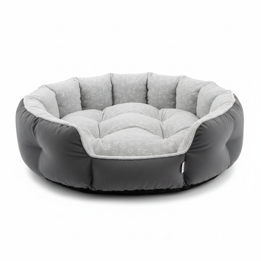 Cama ortopédica de felpa con bordes elevados
