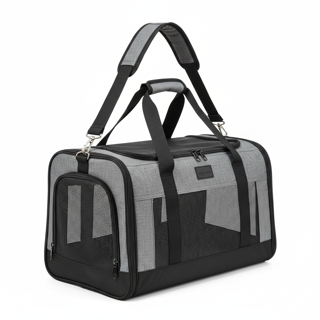 Transportadora portátil de viaje con ventanas de malla
