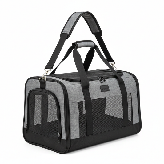 Transportadora portátil de viaje con ventanas de malla
